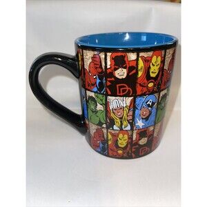 Marvel Comics Avengers Grid Coffee Mug 14oz Spiderman Hulk Thor Iron Man Ceramic
